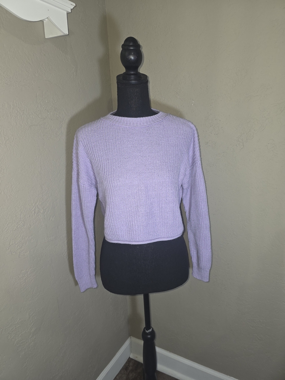wild fable Lilac Cropped Crewneck Sweater